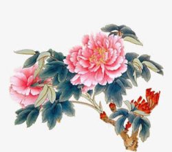 中秋节手绘花朵展板素材