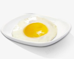 平底锅煎蛋盘中的煎蛋高清图片