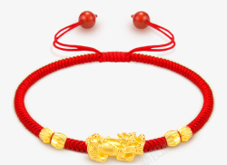 草莓晶貔貅红绳手链素材