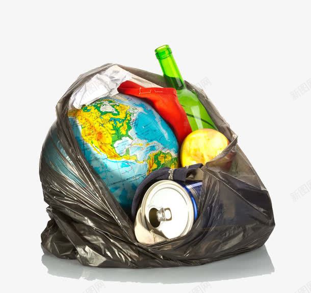 美丽的地球与垃圾袋png免抠素材_88icon https://88icon.com 保护地球 创意 地球仪 垃圾袋 废纸 抽象 特写 环保 环保宣传 环境保护 环境污染