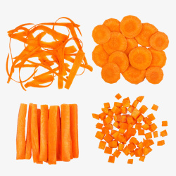 各种形状磁力片各种切状的胡萝卜高清图片