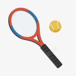 彩色网球拍素材