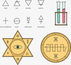 古老神秘炼金术符号素材