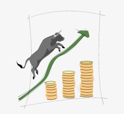 基金股票动画金币插图高清图片