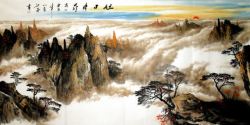 抽象山水画山水插画背景高清图片