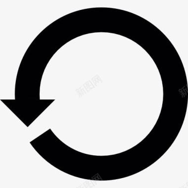 圆形洋葱圆形逆时针旋转箭头图标图标