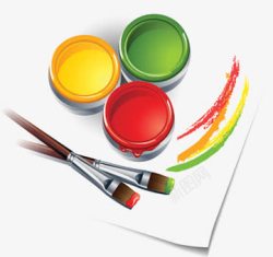 水彩质感绘画工具高清图片