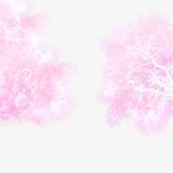 对称水彩樱花图案素材