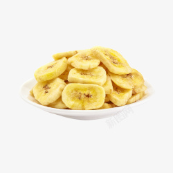 脆片一碟油炸的香蕉片高清图片