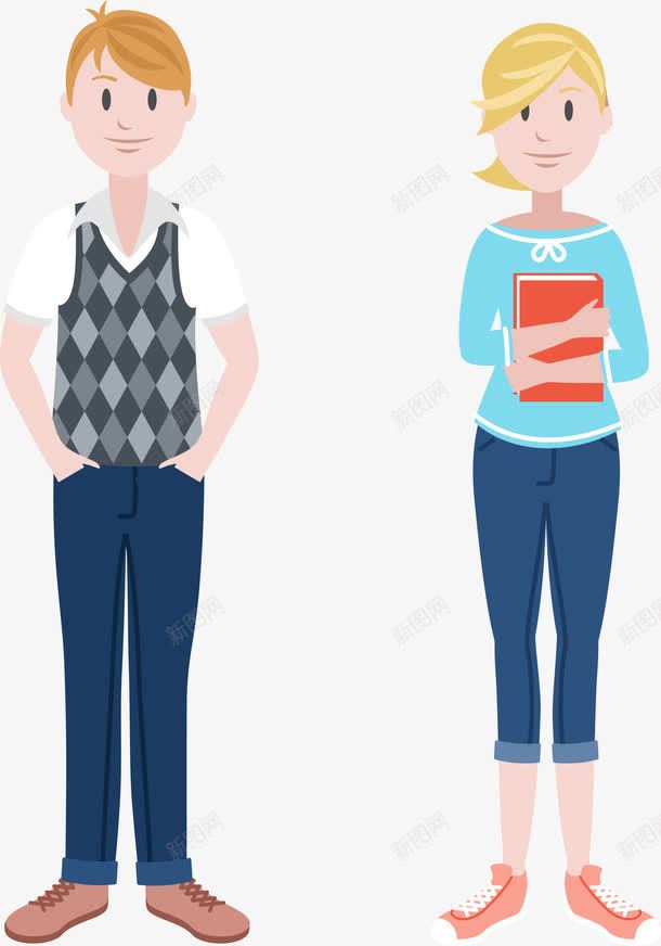 学生png免抠素材_88icon https://88icon.com 外国人 女士 男生 高中生 黄头发