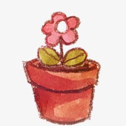 蜡笔小花蜡笔画高清图片