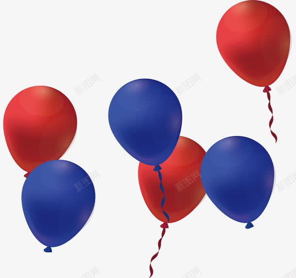 红蓝色飘扬气球png免抠素材_88icon https://88icon.com 气球 气球束 矢量png 红色气球 蓝色气球 飞舞气球