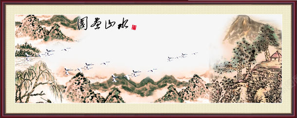 中国风居家山水画psd免抠素材_88icon https://88icon.com 中国风 古画山水 居家挂饰 山水画 水墨画 江山如画