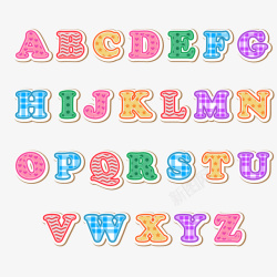 彩色英文字母矢量图素材