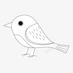 手绘超平栖息的小鸟简笔画高清图片