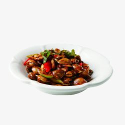中国美食辣炒花蛤素材
