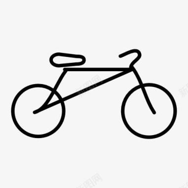 黑色线条自行车图稿图标图标