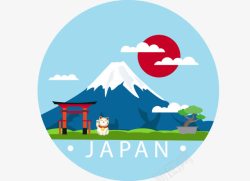 日式创意创意插画富士山矢量图高清图片