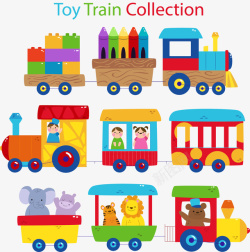 大象老虎长颈鹿熊3款可爱玩具火车高清图片