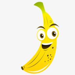 香蕉拟人手绘可爱水果香蕉高清图片