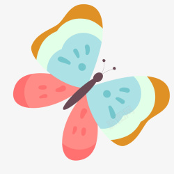 春天标签彩色的扁平化蝴蝶矢量图高清图片