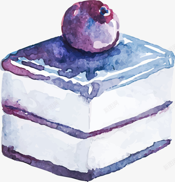 蓝色水彩美味蛋糕png免抠素材_88icon https://88icon.com 517 水彩蛋糕吃货节 糕点 美食节 蓝色蛋糕 食品 餐饮