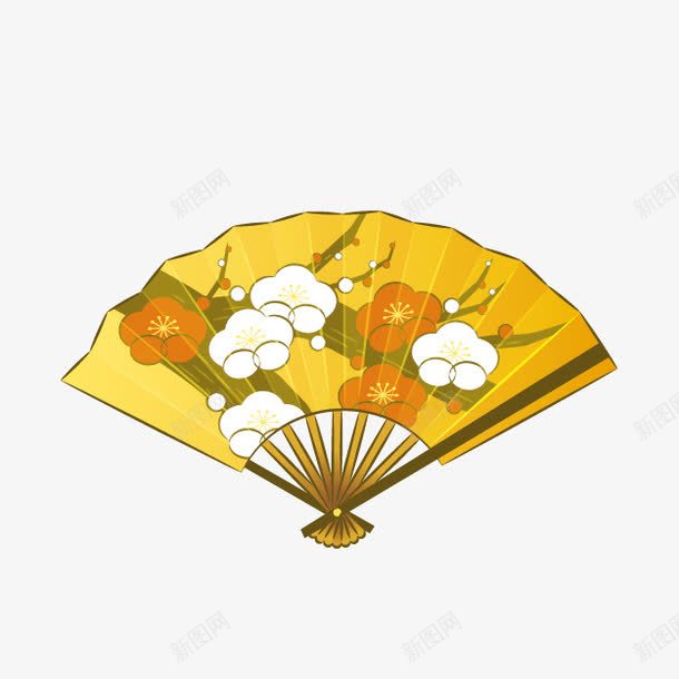 卡通梅花折扇png免抠素材_88icon https://88icon.com 卡通折扇 家居摆设 日式折扇 梅花折扇