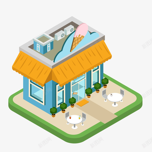 房屋装饰案png免抠素材_88icon https://88icon.com 卡通 屋子 建筑 房屋 手绘 盆栽 立体 装饰