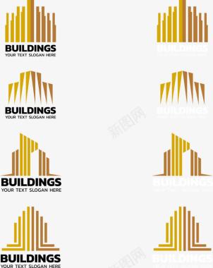 米黄色楼房房地产楼房建筑造型LOGO图标图标