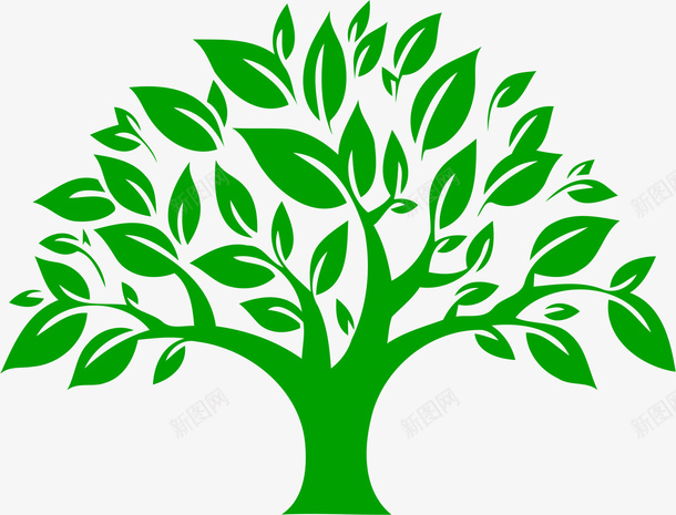 绿色生命树矢量图eps免抠素材_88icon https://88icon.com 卡通 叶子 树木 植物 生命树 绿植 绿色的 矢量图