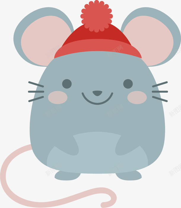 一只可爱的小老鼠png免抠素材_88icon https://88icon.com 卖萌 可爱 小尾巴 小红帽子 微笑 老鼠