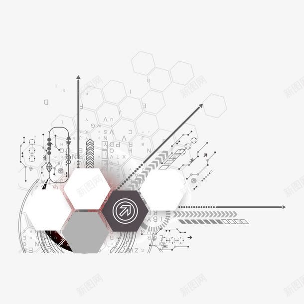 电路元素图案png免抠素材_88icon https://88icon.com 多边形 电线图 电路图 箭头