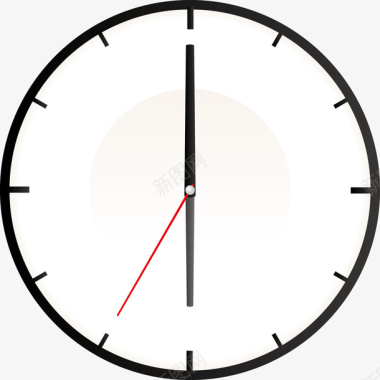 计时开始6点钟的时钟图标图标