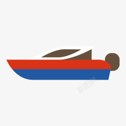 扁平化交通工具摩托艇插图矢量图素材
