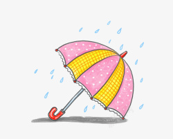 水彩雨滴矢量素材手绘雨伞高清图片