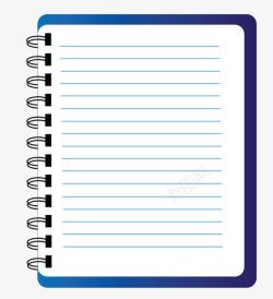 活页圈手绘蓝色活页笔记本高清图片