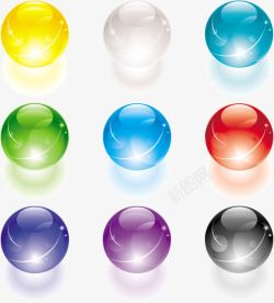 创意球形抽象画彩色玻璃球元素高清图片