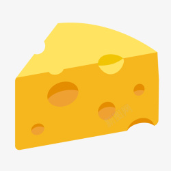 简笔画奶酪黄色三角形奶酪元素矢量图高清图片