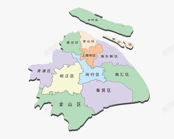 上海市行政区域地图png免抠素材_88icon https://88icon.com 上海市 地图 实物 行政区域