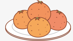香甜橘子一盘橘子矢量图高清图片