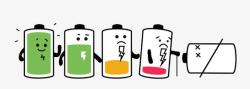 手机电池电量卡通可爱手机电池电量慢慢减少图标高清图片