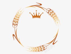 小麦环形背景模板下载创意精美金色皇冠麦穗花环高清图片