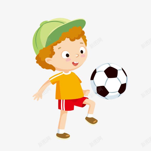 踢球的男孩png免抠素材_88icon https://88icon.com 卡通人物 小孩 男孩 足球