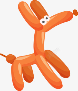 愚人节免抠橙色卡通气球小狗高清图片