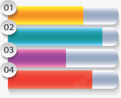 数字序列彩色条形图矢量图素材