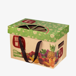 拎盒甜瓜猕猴桃包装箱高清图片