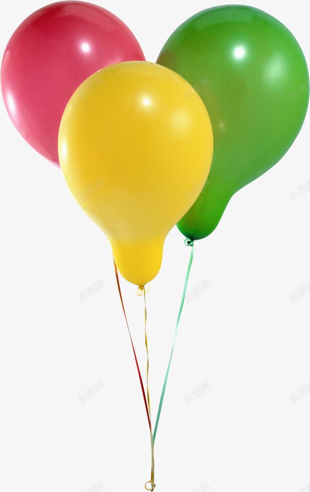 3个气球png免抠素材_88icon https://88icon.com 氢气球 玩具 红色 绿色 黄色