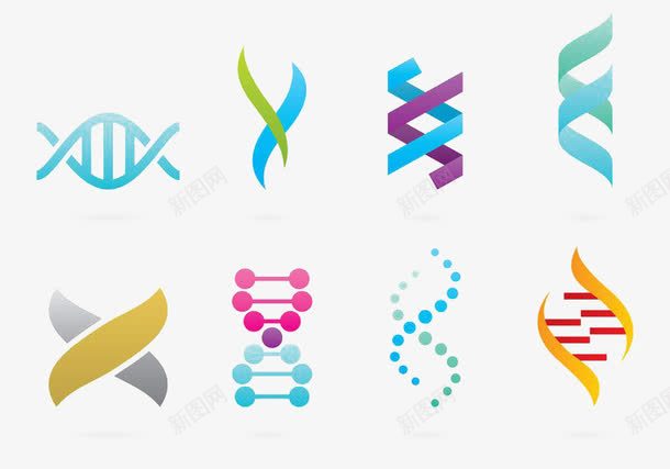 多个彩色双螺旋标志psd免抠素材_88icon https://88icon.com DNA分子 DNA双螺旋结构图片 化学 双螺旋结构 科学