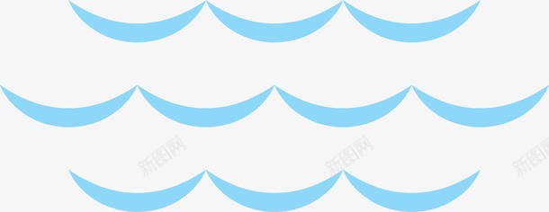中国风海浪素材海面水纹图标图标