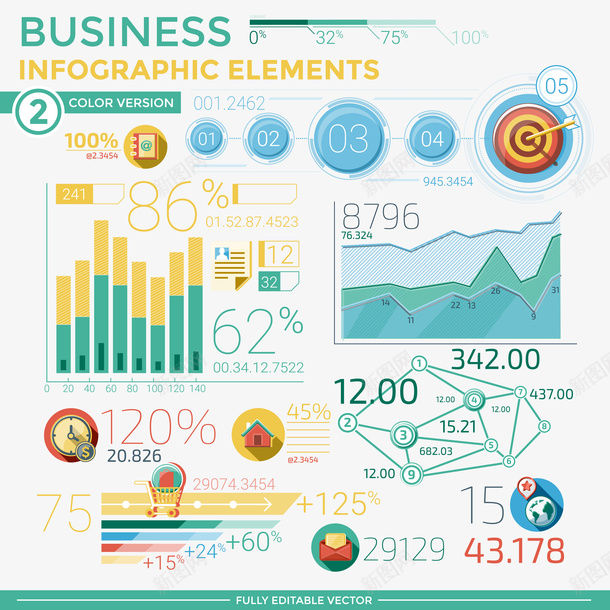 彩色表柱信息图表矢量图ai免抠素材_88icon https://88icon.com 3D信息图表 PPT图形 信息标签 创意信息图表 商务信息图表 商务金融 演示图形 现代商务 表柱几何图表 矢量图